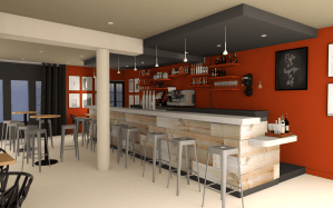 modélisation 3D bar agencement intérieur RCA ronan créac'h agencement
